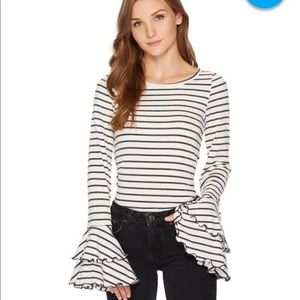 Free people bell sleeve striped thermal